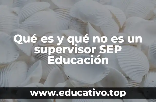 Qué es y qué no es un supervisor SEP Educación