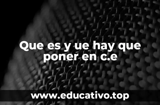 Que es y ue hay que poner en c.e