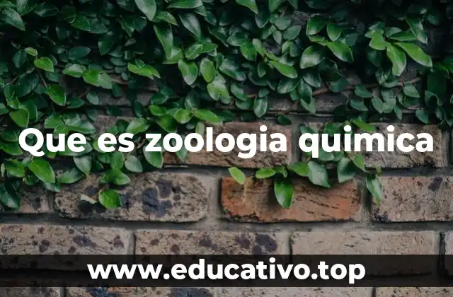 Que es zoologia quimica