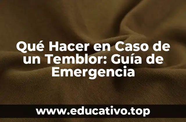 Qué Hacer en Caso de un Temblor: Guía de Emergencia