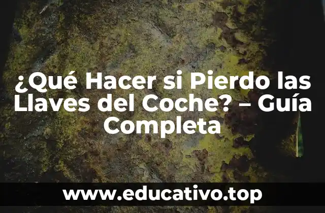 ¿Qué Hacer si Pierdo las Llaves del Coche? – Guía Completa