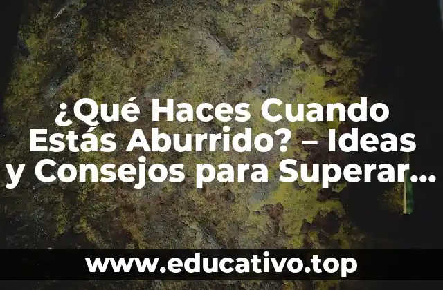 ¿Qué Haces Cuando Estás Aburrido? – Ideas y Consejos para Superar el Aburrimiento