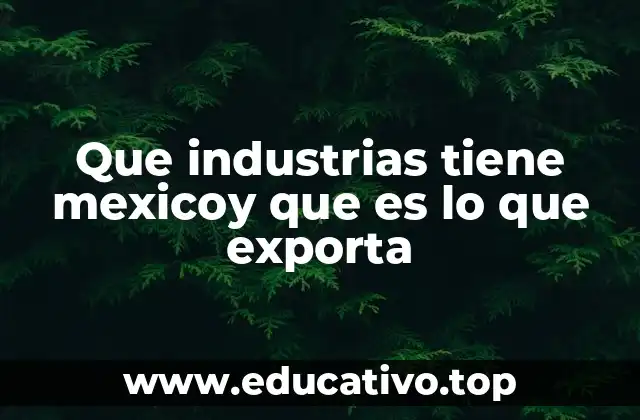 Que industrias tiene mexicoy que es lo que exporta