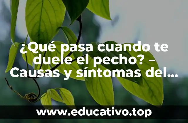 ¿Qué pasa cuando te duele el pecho? – Causas y síntomas del dolor en el pecho