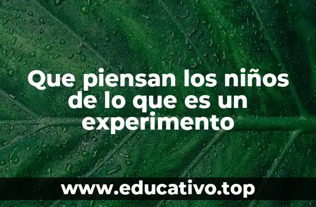 Que piensan los niños de lo que es un experimento