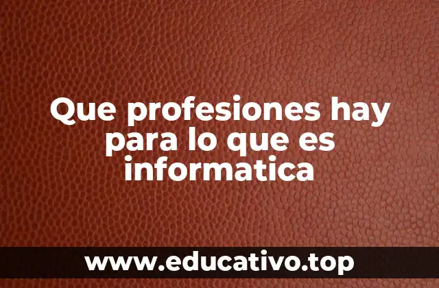 Que profesiones hay para lo que es informatica