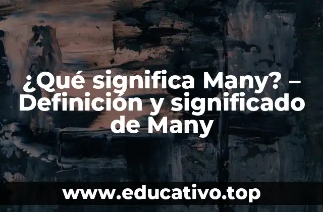 ¿Qué significa Many? – Definición y significado de Many