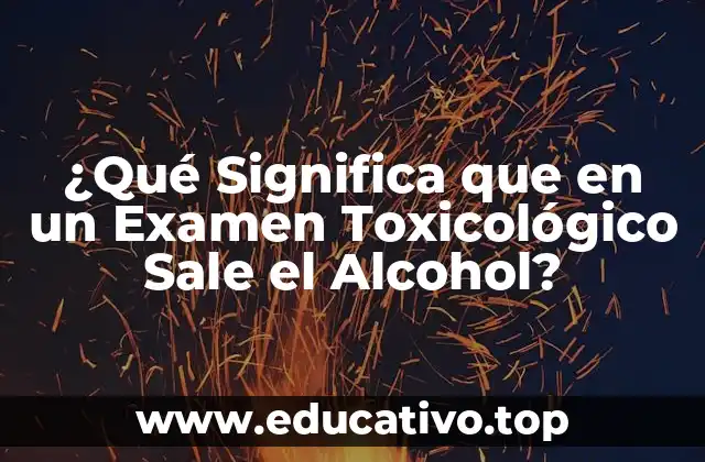 ¿Qué Significa que en un Examen Toxicológico Sale el Alcohol?