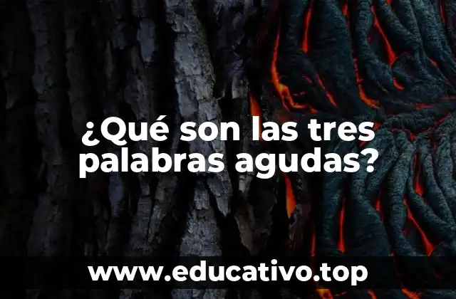 ¿Qué son las tres palabras agudas?