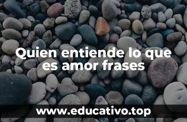 Quien entiende lo que es amor frases