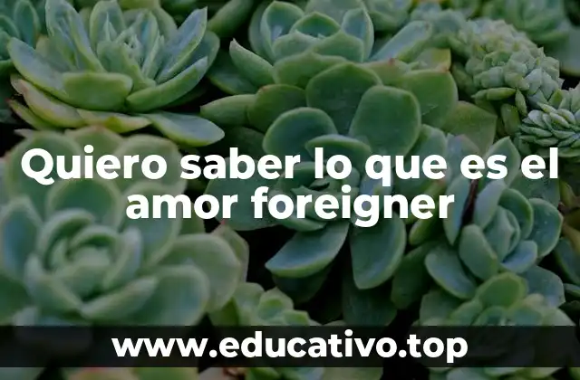 Quiero saber lo que es el amor foreigner
