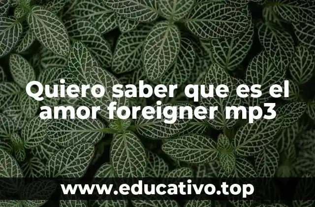 Quiero saber que es el amor foreigner mp3