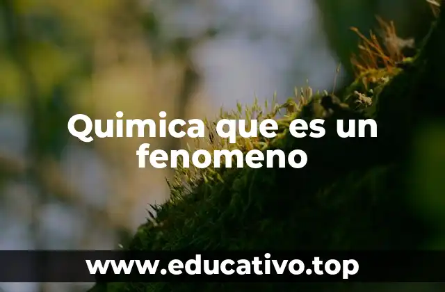 Quimica que es un fenomeno