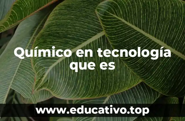 Químico en tecnología que es