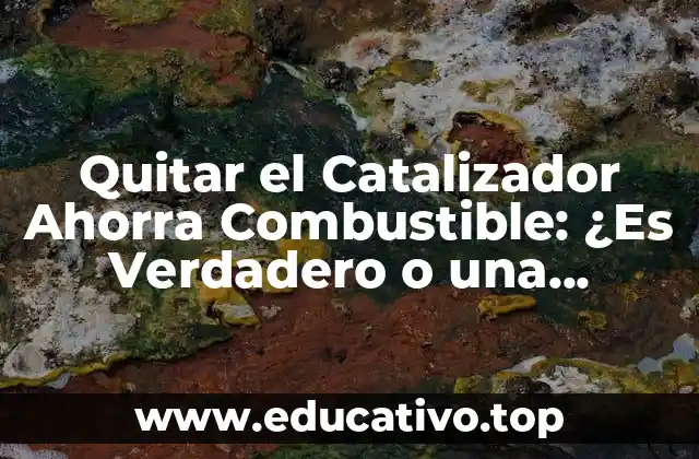 Quitar el Catalizador Ahorra Combustible: ¿Es Verdadero o una Leyenda Urbana?
