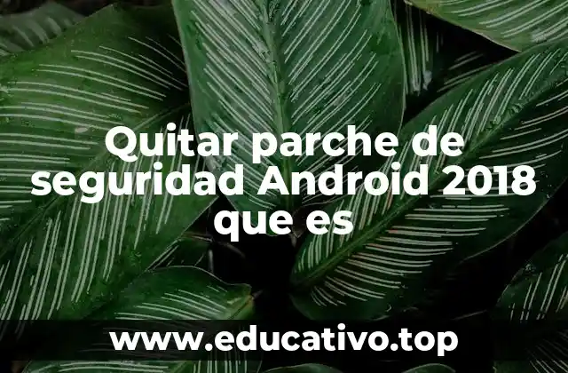 Quitar parche de seguridad Android 2018 que es