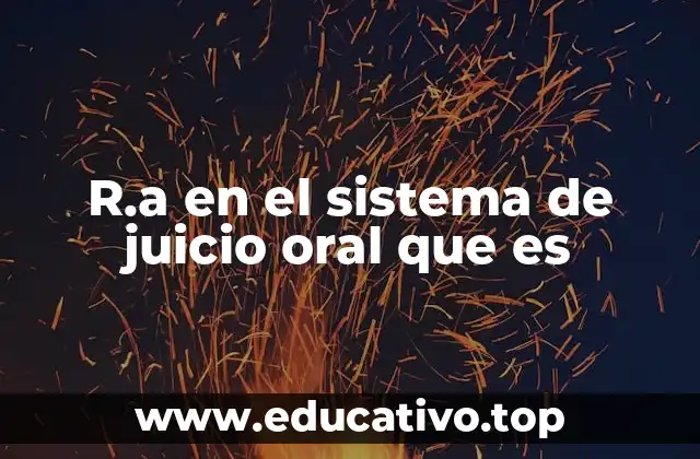 R.a en el sistema de juicio oral que es