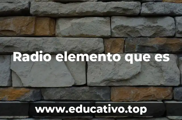 Radio elemento que es