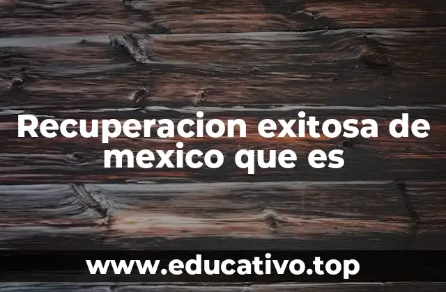 Recuperacion exitosa de mexico que es