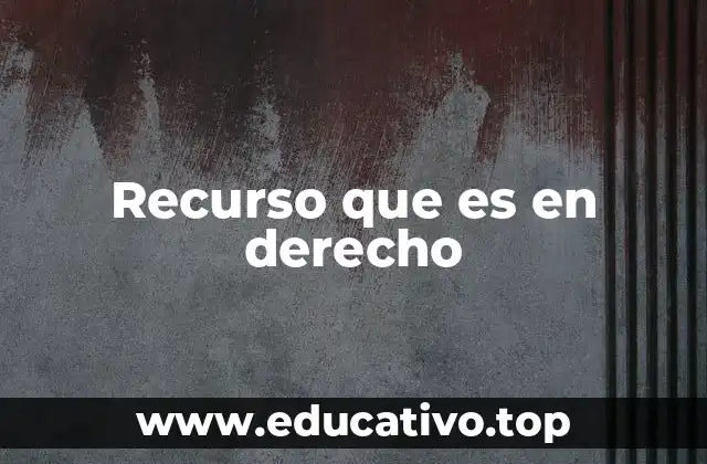 Recurso que es en derecho