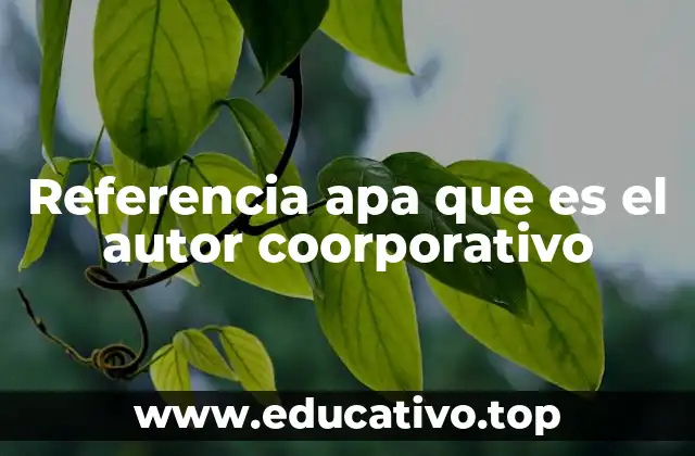 Referencia apa que es el autor coorporativo