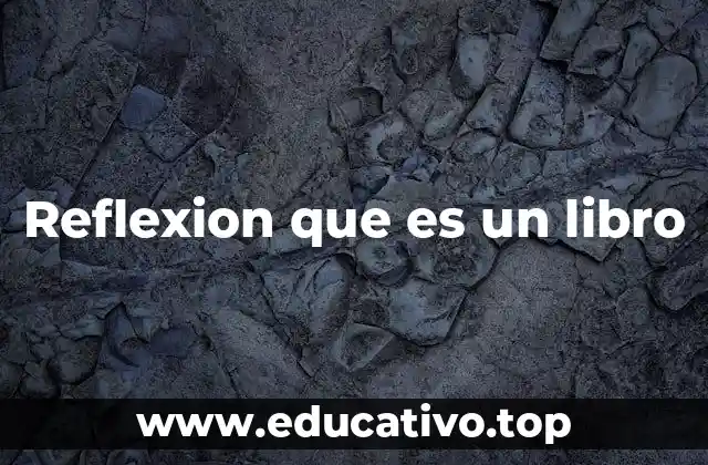 Reflexion que es un libro