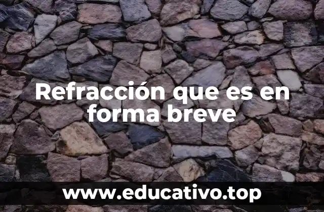Refracción que es en forma breve
