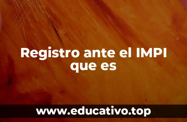 Registro ante el IMPI que es