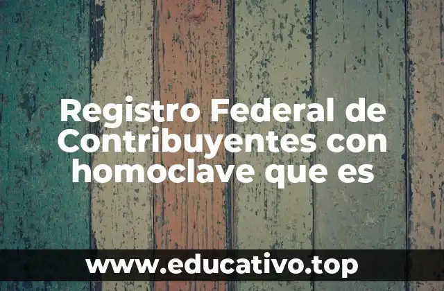 Registro Federal de Contribuyentes con homoclave que es
