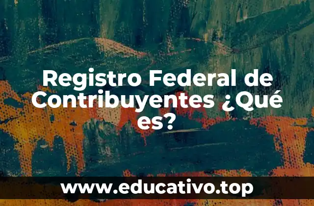 Registro Federal de Contribuyentes ¿Qué es?