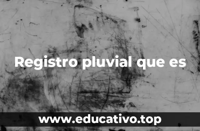 Registro pluvial que es