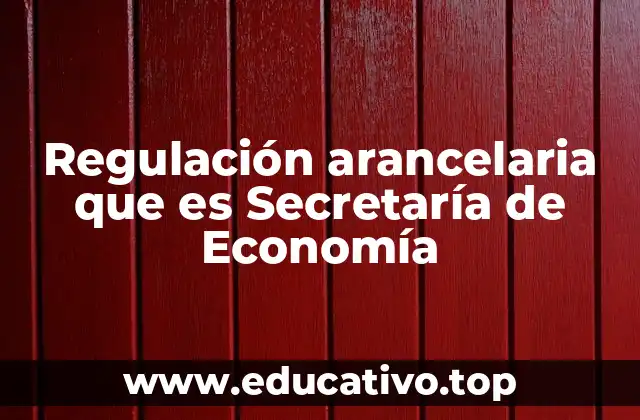Regulación arancelaria que es Secretaría de Economía