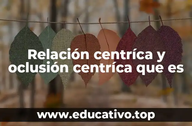 Relación centríca y oclusión centríca que es