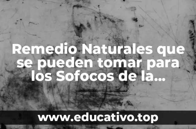 Remedio Naturales que se pueden tomar para los Sofocos de la Menopausia