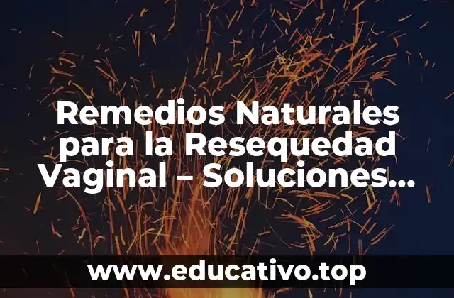 Remedios Naturales para la Resequedad Vaginal – Soluciones Efectivas