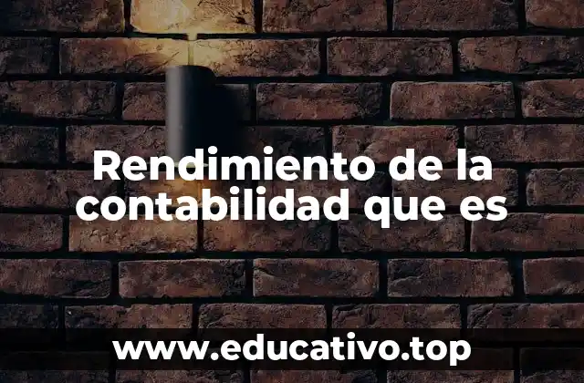 Rendimiento de la contabilidad que es