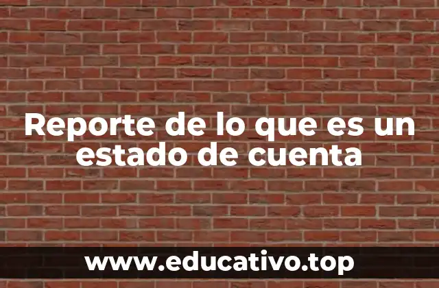 Reporte de lo que es un estado de cuenta