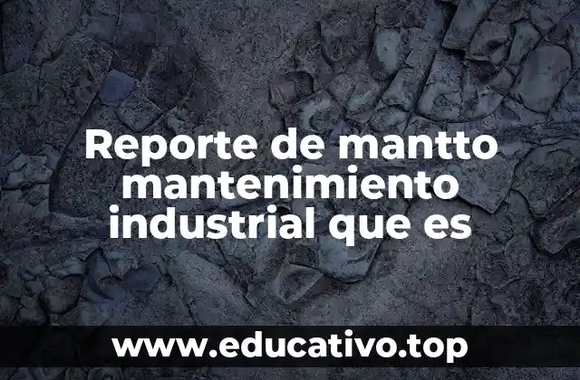 Reporte de mantto mantenimiento industrial que es