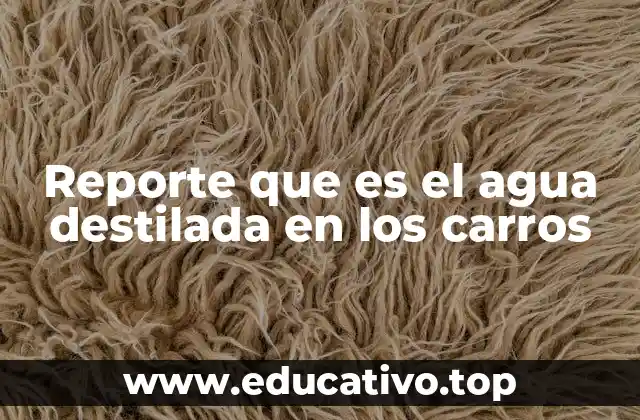 Reporte que es el agua destilada en los carros