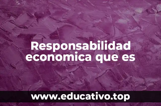 Responsabilidad economica que es