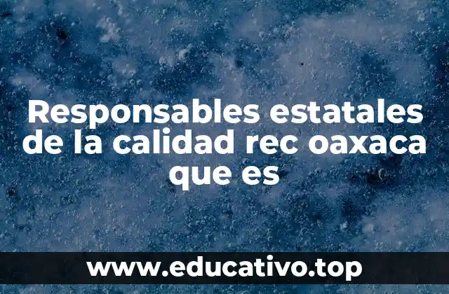 Responsables estatales de la calidad rec oaxaca que es