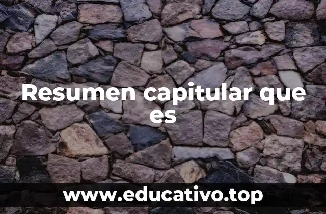 Resumen capitular que es