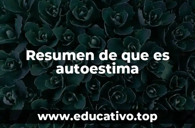 Resumen de que es autoestima