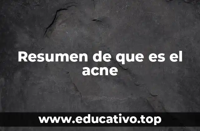 Resumen de que es el acne