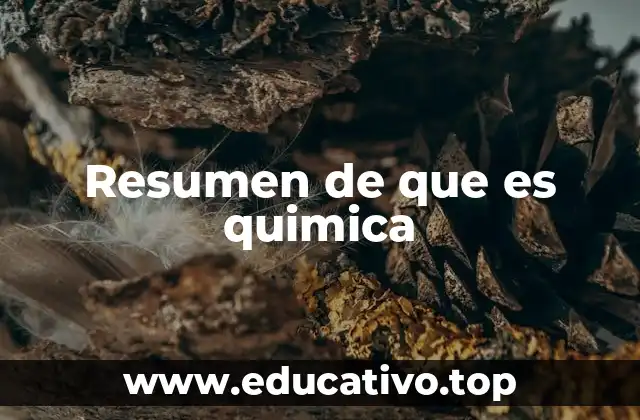 Resumen de que es quimica