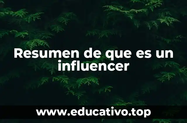 Resumen de que es un influencer