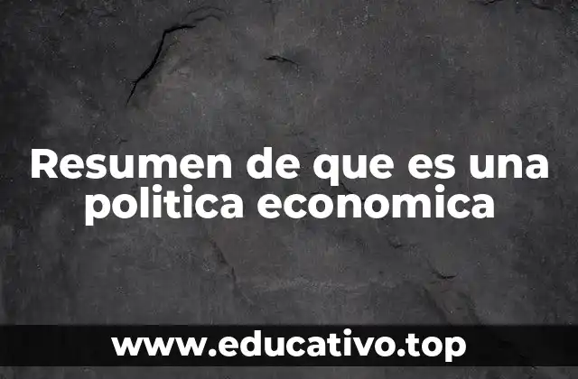 Resumen de que es una politica economica