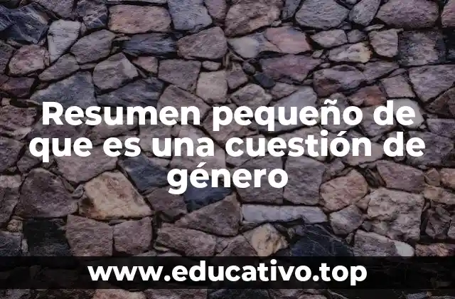 Resumen pequeño de que es una cuestión de género