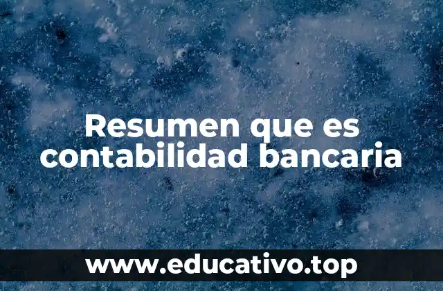 Resumen que es contabilidad bancaria