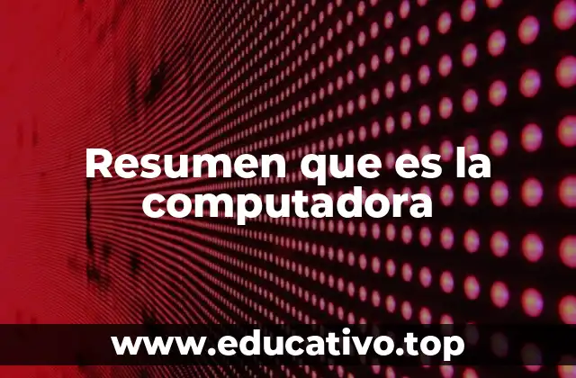 Resumen que es la computadora